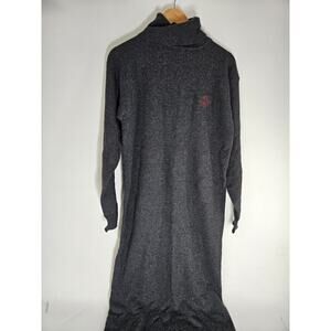LRL Lauren Ralph 100% Lambswool Long Sleeved Gray Turtleneck Dress Size L